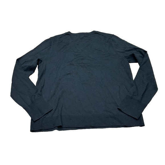 NWT J. Crew Womens Black Merino Wool Crew Neck Knitted Pullover Sweater Size M - Picture 2 of 9